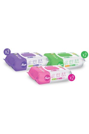 Sleepy Natural + Floral + Herbal Kişisel Bakım Havlusu Çanta Boy 6x25 (150 Yaprak)