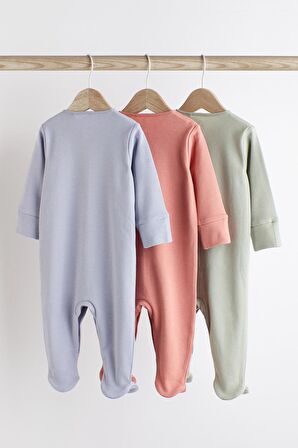 % 100 Pamuklu Düz Pastel 3’lü Tulum Set