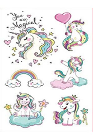 Unicorn U1 Bebek Çocuk Sticker Etiket Makyaj Geçici Dövme