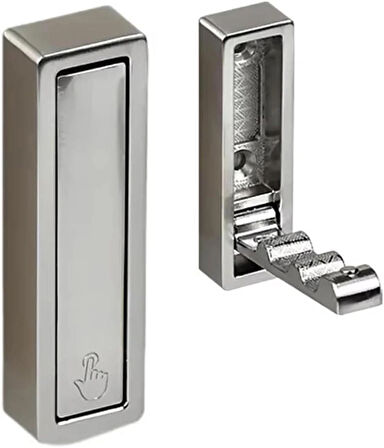 Microcase Çinko Kaplama Bas Açıl Pratik Askılık Anahtar Şapka Eşya Havlu vb Askılık - GÜMÜŞ AL5181 1 ADET