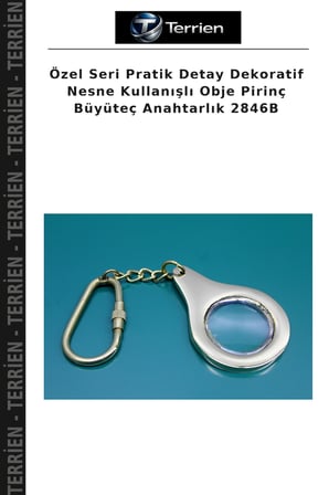 Özel Seri Pratik Detay Dekoratif Nesne Kullanışlı Obje Pirinç Büyüteç Anahtarlık 2846B