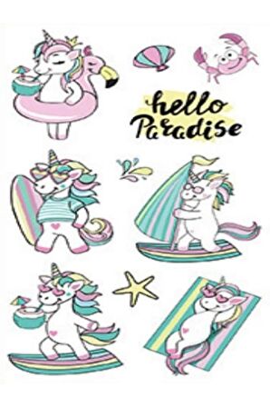 Unicorn U2 Bebek Çocuk Sticker Etiket Makyaj Geçici Dövme