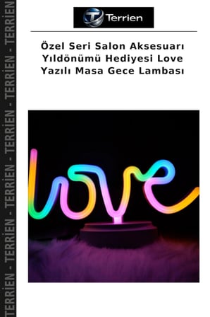 Özel Seri Salon Aksesuarı Yıldönümü Hediyesi Love Yazılı Masa Gece Lambası