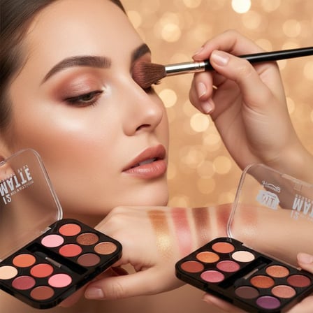 Premium Profesyonel Görünüm Günlük Makyaj Seyahat Seti 12 Renk Far Paleti - 3'lü Set