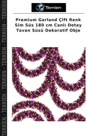 Premium Garland Çift Renk Sim Süs 180 cm Canlı Detay Tavan Süsü Dekoratif Obje