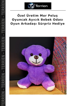 Özel Üretim Mor Peluş Oyuncak Ayıcık Bebek Odası Oyun Arkadaşı Sürpriz Hediye
