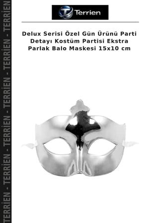 Delux Serisi Özel Gün Ürünü Parti Detayı Kostüm Partisi Ekstra Parlak Balo Maskesi 15x10 cm