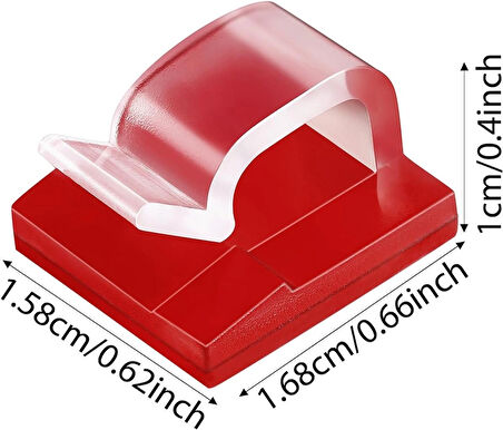Microcase Kendinden Yapışkanlı Kablo Sabitleyici Düzenleyici Çok Amaçlı Kablo Toparlayıcı Klips - AL4553 20 Adet Şeffaf