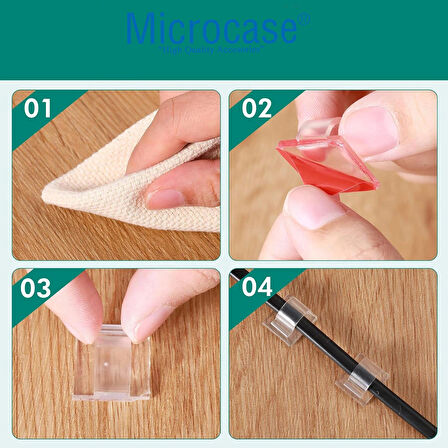 Microcase Kendinden Yapışkanlı Kablo Sabitleyici Düzenleyici Çok Amaçlı Kablo Toparlayıcı Klips - AL4553 20 Adet Şeffaf