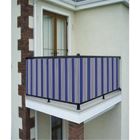 Ceylan Home Balkon Demiri Perdesi Kuş Gözü Mavi İnce 500x80