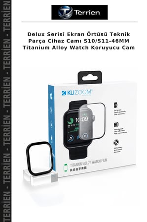 Delux Serisi Ekran Örtüsü Teknik Parça Cihaz Camı S10/S11-46MM Titanium Alloy Watch Koruyucu Cam