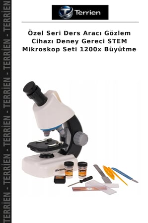 Özel Seri Ders Aracı Gözlem Cihazı Deney Gereci STEM Mikroskop Seti 1200x Büyütme