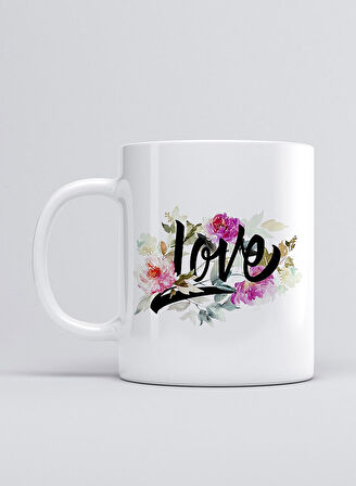 UADAC LOVE LOVE WİTH FLOWERS KUPA MUG