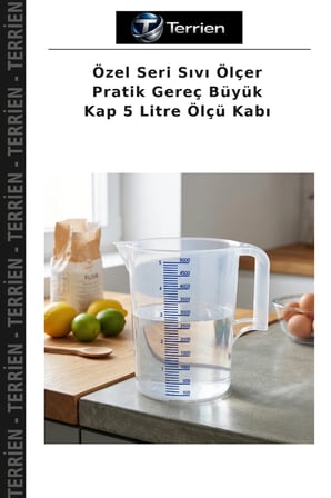 Özel Seri Sıvı Ölçer Pratik Gereç Büyük Kap 5 Litre Ölçü Kabı