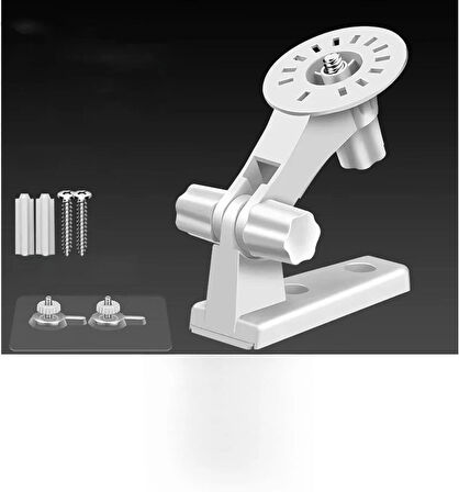 Microcase 3M Yapışkan veya Vida Monteli 1/4 Vida Girişli 180 Derece Döner Başlıklı Web kamera Bebek Kamerası Tutucu Stand - BEYAZ AL5014