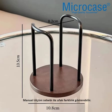 Microcase Ahşap Görünümlü Bardak Tutucu Düzenleyici Tek Bölmeli AL5435 - GÜMÜŞ