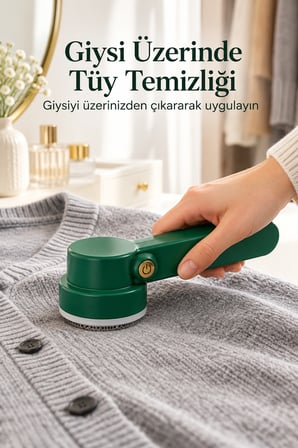 Yeşil Gövdeli Şarjlı Giysi Tüy Temizleme Makinesi