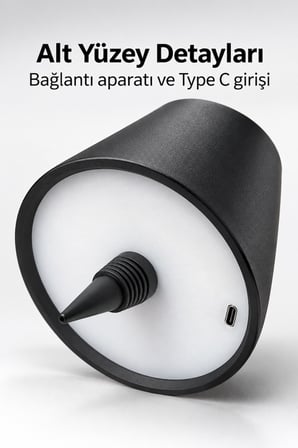 Dekoratif Masa Aydınlatması Şişeye Takılan Siyah Abajur