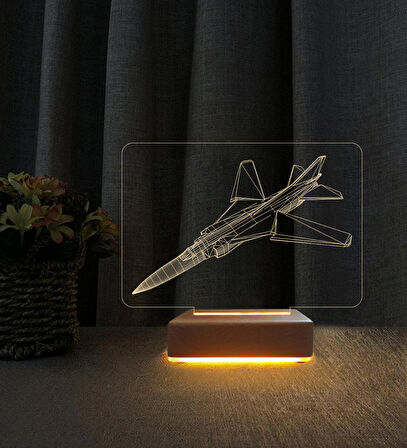 Uçak  Tasarımlı  3d Led Masa Lambası Doğum Günü Hediyesi Lamba