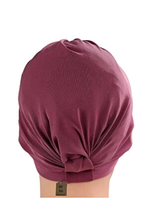 Üçbantlı Bone Hijab Tesettür Yarım Bone Şık Hazır Çapraz Türban Dış Bone Leylak Sandy Kumaş