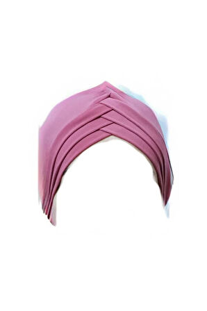 Üçbantlı Bone Hijab Tesettür Yarım Bone Şık Hazır Çapraz Türban Dış Bone Leylak Sandy Kumaş