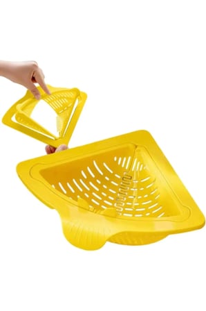 5 Adet Mutfak Ve Banyo Üçgen Lavabo Süzgeci – Köşe Uyumlu Plastik Organizatör Sünger Tutucu Sink Strainer