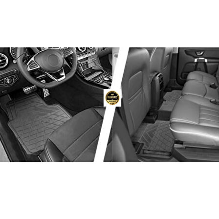 Mazda 3 Sedan 2009 - 2012 KESİLEBİLİR OTO PASPAS ESNEK ÜÇGEN DESEN SİYAH