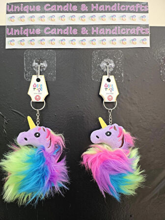 Unicorn Tüylü Anahtarlık
