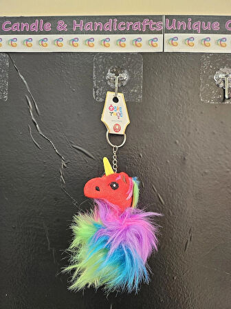 Unicorn Tüylü Anahtarlık