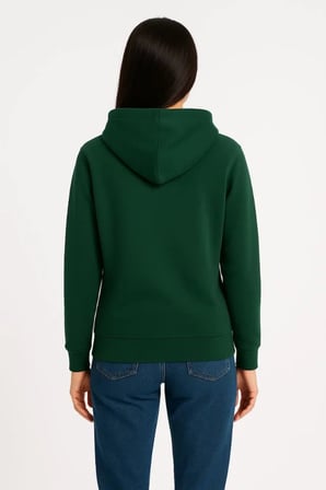 Üç İplik Kapüşonlu Kanguru Çepli SweatShirt Hoodie - Haki