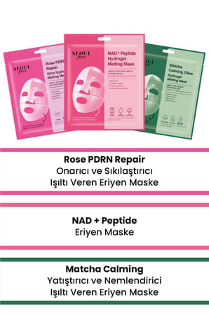 Dermal NAD Rose Gül ve Matcha 3lü Eriyen Maske Seti Eriyen Melting Kore Maske Seti