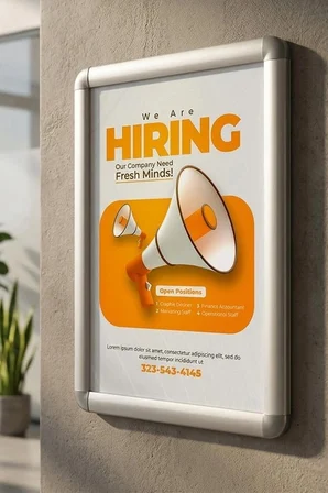 5'li A4 Alüminyum Opti Frame Çerçeve Seti - 25 mm Gümüş Rondo Köşe Önden Açılır Poster Çerçevesi