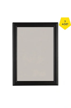 opti frame a4 alüminyum çerçeve 25 mm gönye köşe 5'li paket set - önden açılır ilan ve sertifika çerçevesi - siyah