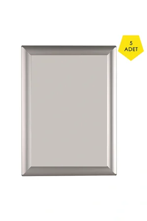 opti frame a4 alüminyum çerçeve 25 mm gönye köşe 5'li paket set - önden açılır ilan ve sertifika çerçevesi - gümüş