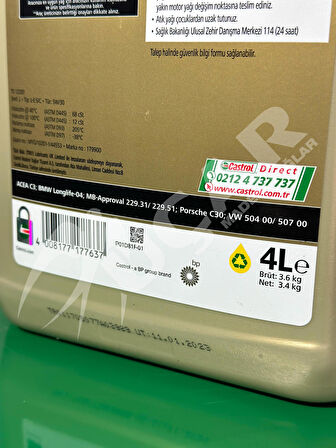 Castrol Edge 5w30 Ll 4l - 2023 Yeni Ambalaj