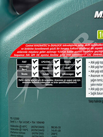 Castrol Magnatec 10w40 A3/b4 4 Lt- Yeni Ambalaj