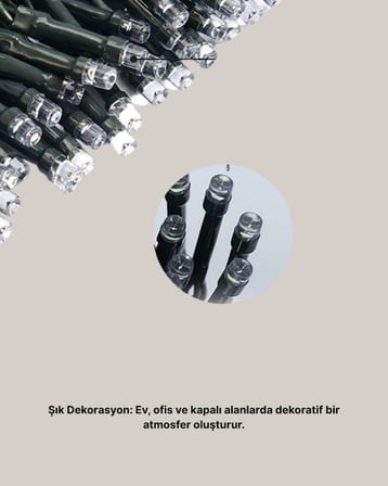 Animasyonlu LED Işıklı 10 Metre Uzaktan Kumandalı Dekoratif Işık -