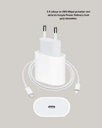 Yeni Nesil 20W USB-C Hızlı Şarj Cihazı iOS Tam Uyumlu