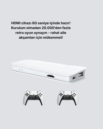 HDMI ve Kablosuz Kontrolcülü 20.000 Oyunlu Retro Oyun Konsolu