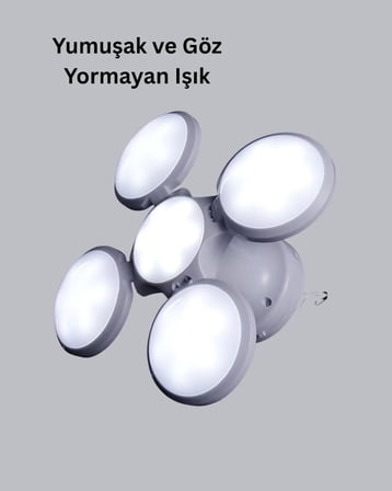 5 Kanatlı Solar Kamp Lambası – USB Şarjlı, Taşınabilir, IP65 Su Geçirmez Bahçe Lambası