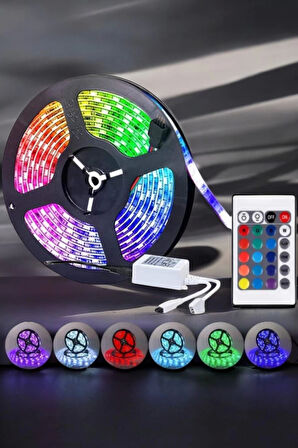 Led Işık 5 Metre Şerit Led RGB Işıklı