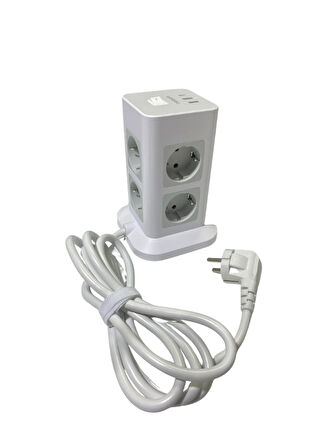 Akım Korumalı 8’li Grup Priz