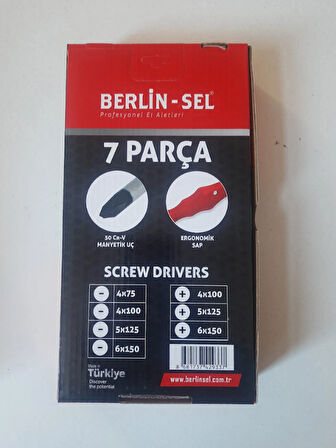 Manyetik Uçlu 7’li Tornavida Seti – Dayanıklı Çelik, Ergonomik Saplı