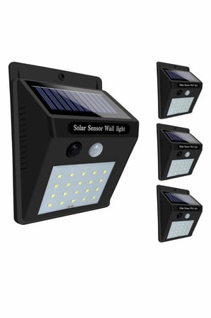 Solar Sensörlü Duvar Lambası Bahçe Lamba 20 Led Işık -