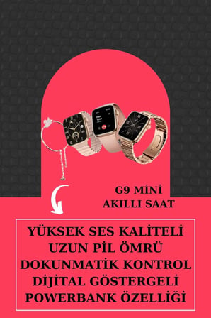 Aksesuar Hediyeli Akıllı Saat ve Dijital Göstergeli Powerbankli Bluetooth Kulaklık -