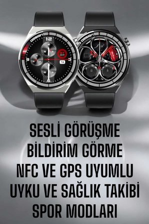 Akıllı Saat GPS VE NFC Özelliği Sesli Görüşme Dokunmstik Ekran -