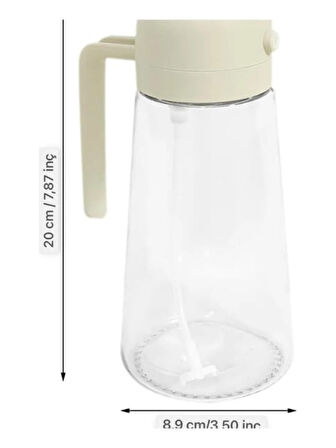 Şeffaf Cam 2’si 1 Arada Yağlık – 450 ml Sprey & Akıtma