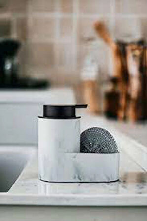 Polyresin Süngerli Tezgah Üstü Sıvı Sabunluk – Mutfak & Banyo Deterjanlık