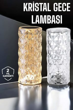 Gece Lambası Kristal Lamba Dokunmatik Şarjlı Hediyelik -