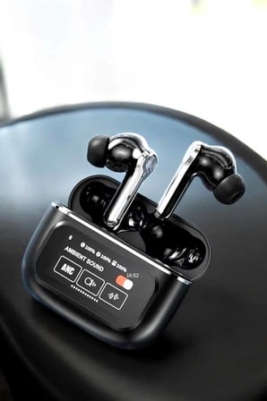 Kablosuz Bluetooth Kulaklık Ekranlı Uzun Şarj Süreli ANC Destekli -
